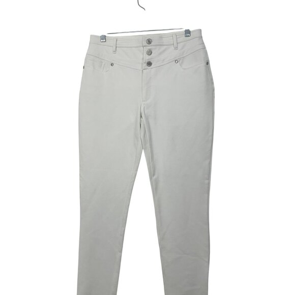 Karl Lagerfeld Paris Womens Slim Fit 3 Buttons High-Waisted White Pants Size 8 - Picture 11 of 12